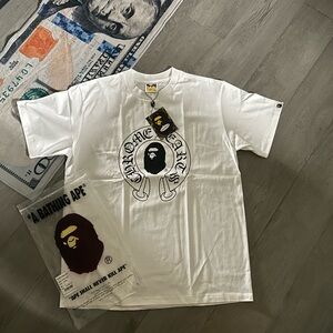 Bape x chrome hearts white shirt